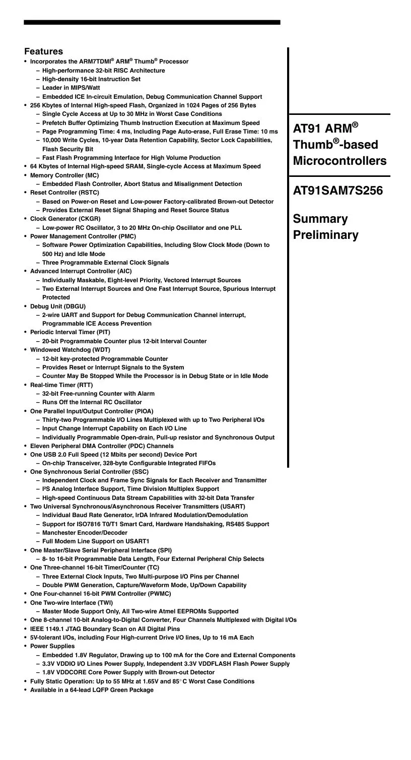 AT91SAM7S256-AU_result