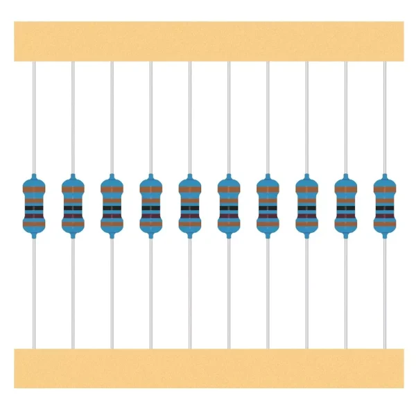 100Pcs 0.25W Metal Film Resistors Kit ±1% 0Ω-10M Ohm 135 Values Option 2