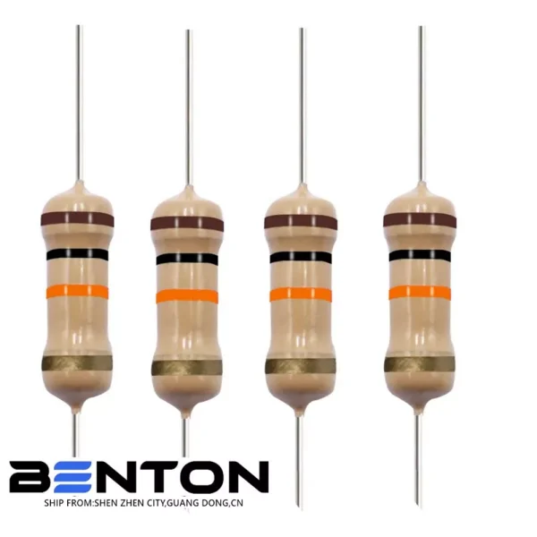 100Pcs 0.25Watt Carbon Film Resistors Kit ±5% 0Ω-10M Ohm 135 Values Option 1