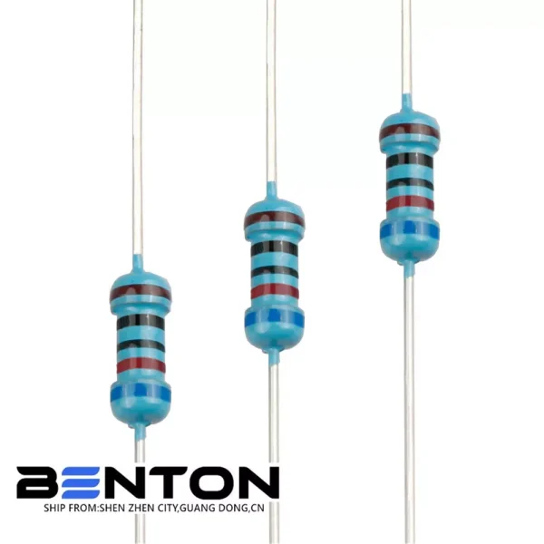 100Pcs 1-2W(0.5Watt) Metal Film Resistors Kit ±1% 1Ω-10M Ohm 134 Values Option 1