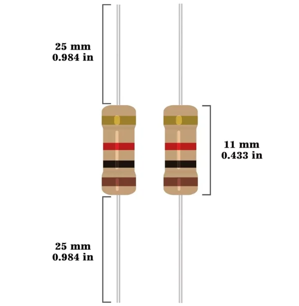 100Pcs 1W(1 Watt) Carbon Film Resistors Kit ±5% 1Ω-10MOhm 134Values Option 2