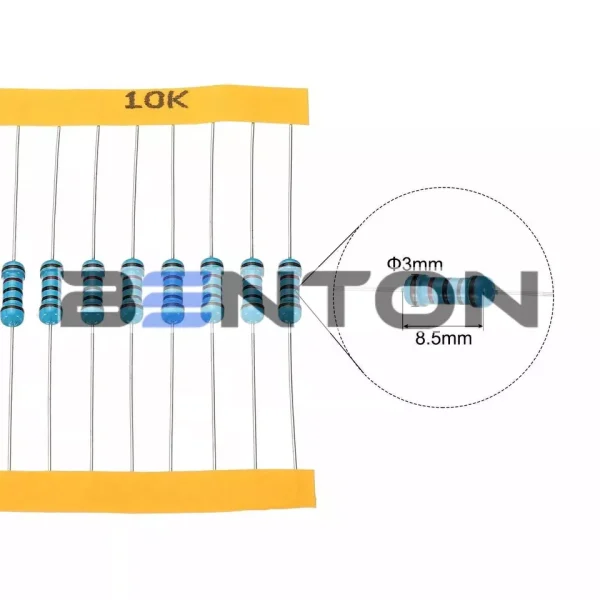 (1Ω–10M Ω) 500pcs 50 Values 0.5W 1% Metal Film Resistors Assorted kit Set 2