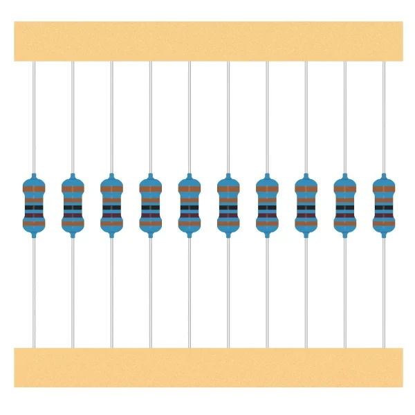 500pc 50 Values 0.25W Metal Film Resistor 1