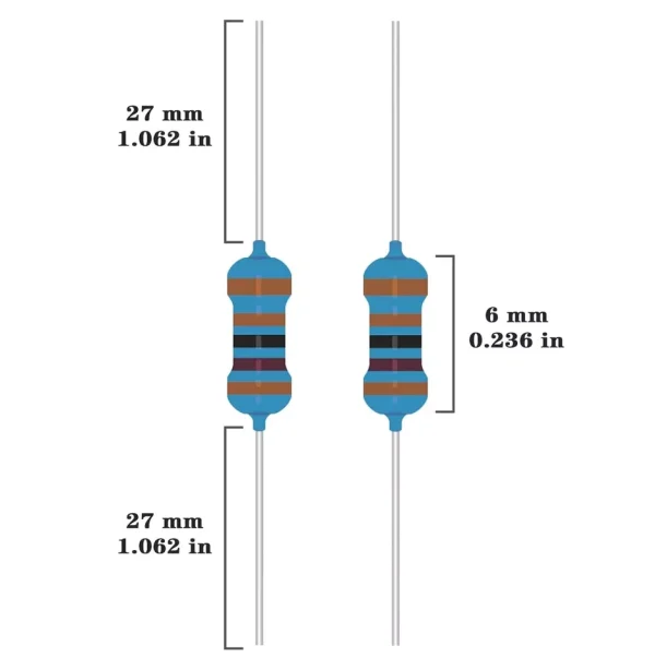 500pc 50 Values 0.25W Metal Film Resistor 2